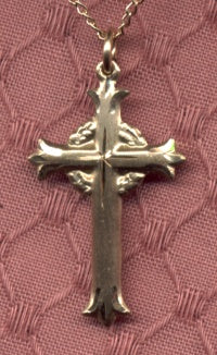 Fleur Gold Cross Necklace, your Choice of Chain # 2832