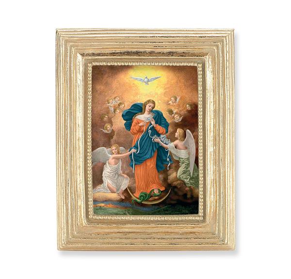 Our Lady Untier of Knots Picture, Gold Finish 3-7/8"x4-3/4 Frame, Exclusive Gold Stamped Print Under Glass # 28356