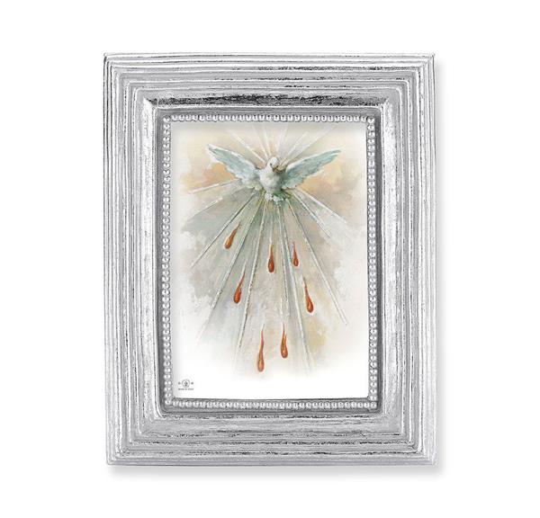 Holy Spirit Picture, Silver Finish 3-7/8"x4-3/4 Frame, Exclusive Gold Stamped Print Under Glass # 28394