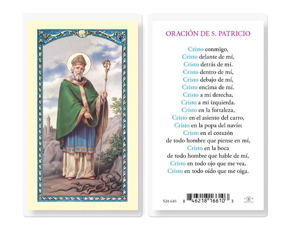 Oracion De S. Patricio, Estampas Sagradas Laminadas, Paquete de 25, #2845