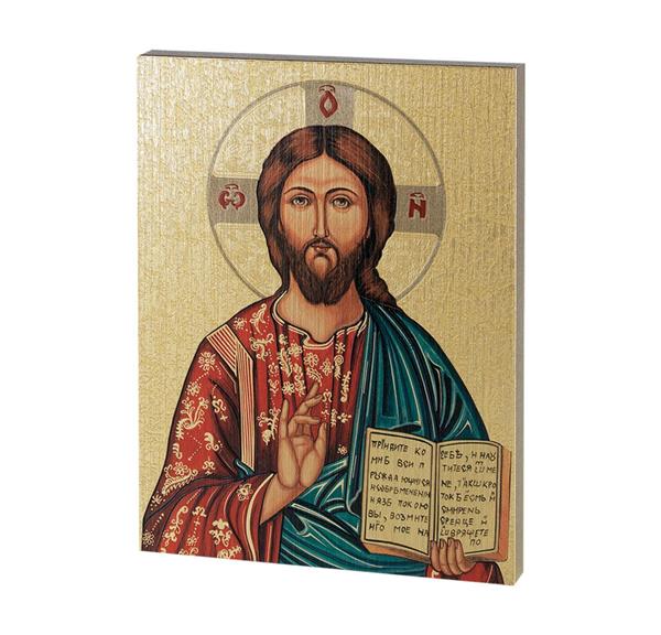 Christ The Teacher Italian Color Artwork On 1" Thick Textured Woodboard, 7-1/2"x10" # 28488