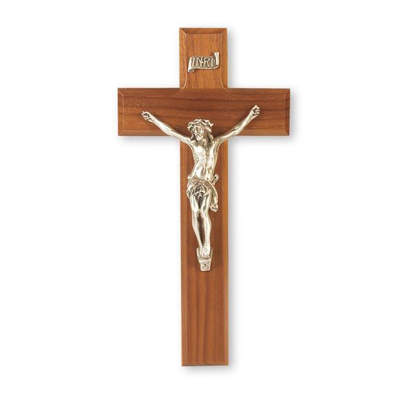 9" Walnut Cross W/FINE Pewter Corpus # 28759