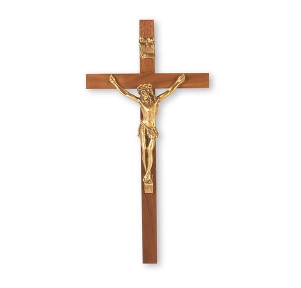 10" Walnut Cross W/Museum Gold Corpus # 28792