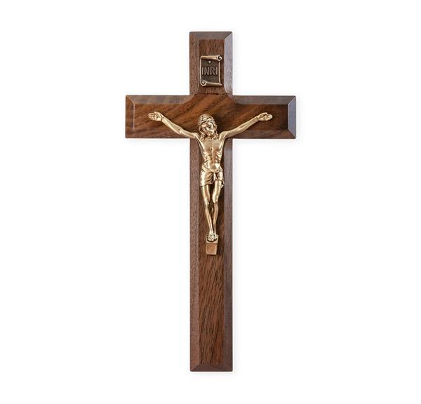 7" Walnut Cross W/Gold Corpus # 28844