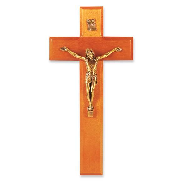 9" Natural Cherry Cross with Museum Gold Corpus # 28859