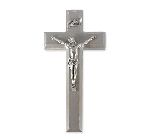 9" Grey Disctessed Cross with Pewter Corpus # 28898