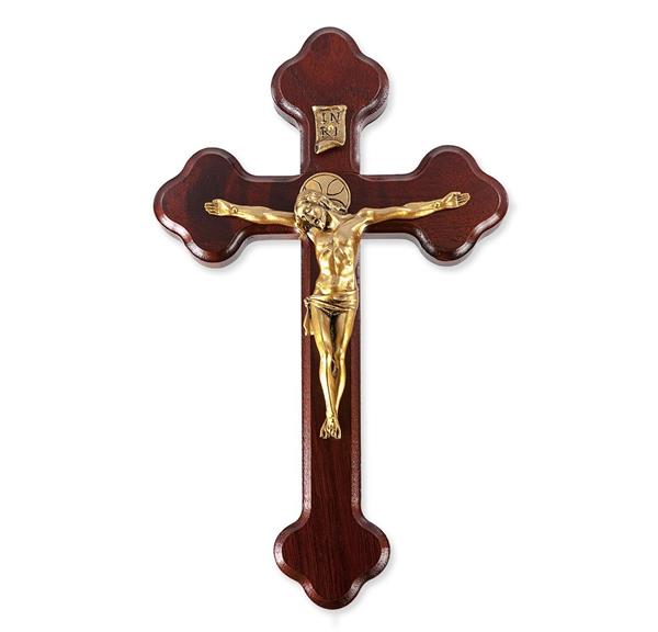 10" Latin Cherry Cross with Museum Gold Corpus with Halo # 28943