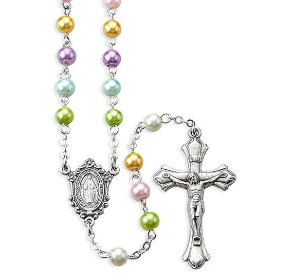 6mm Multi Color Pearl Rosary # 29035