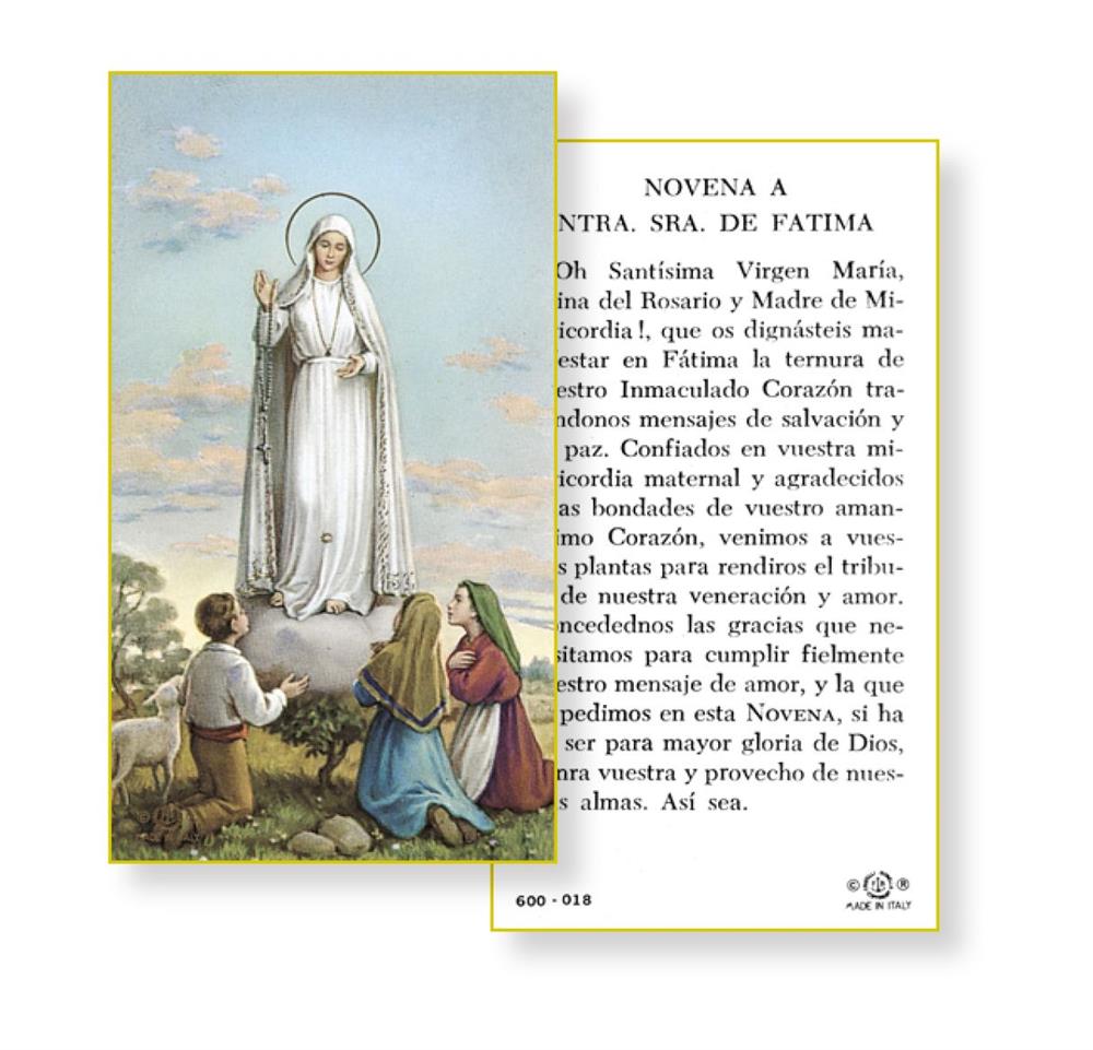 Novena a NTRA. SRA. de Fatima Spanish Paper Holy Cards, 100-Count Value Pack, # 2904