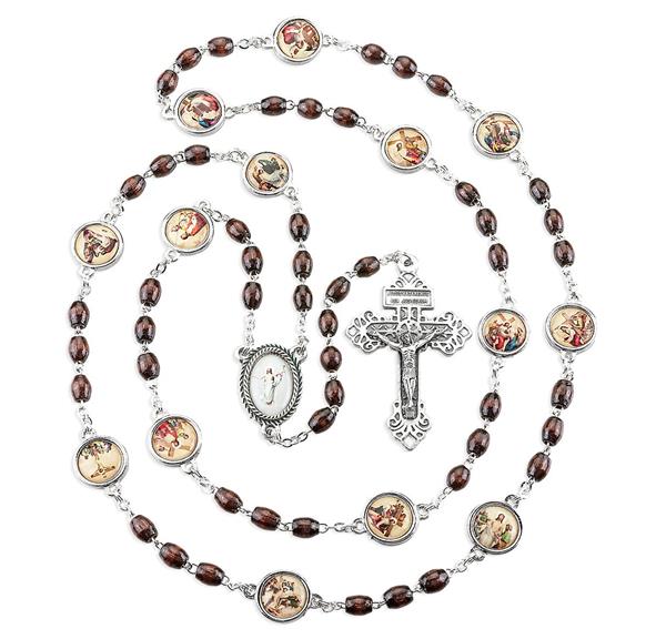 Brown Stations of The Cross Rosary # 29120