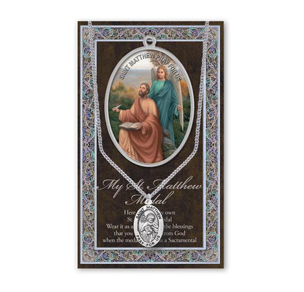 St. Matthew Biography and Folding Picture Card with a Medal & Chain # 29138