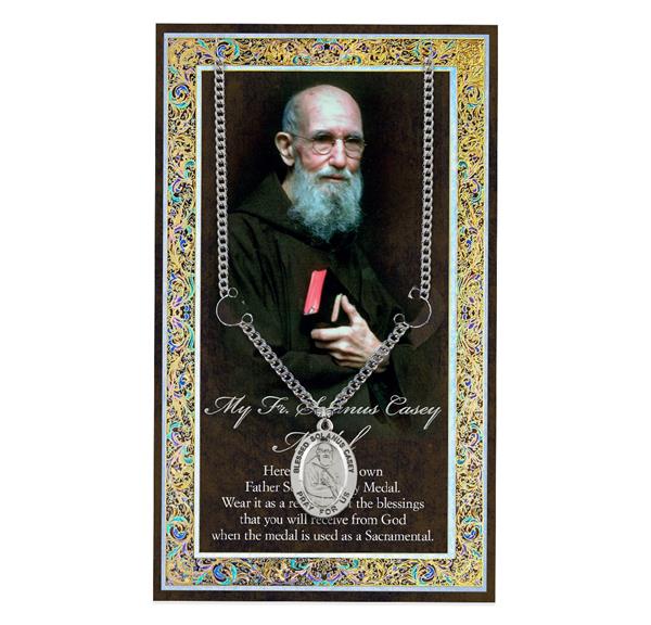 Father Solanus Casey Biography and Folding Picture Card with a Medal & Chain # 29142
