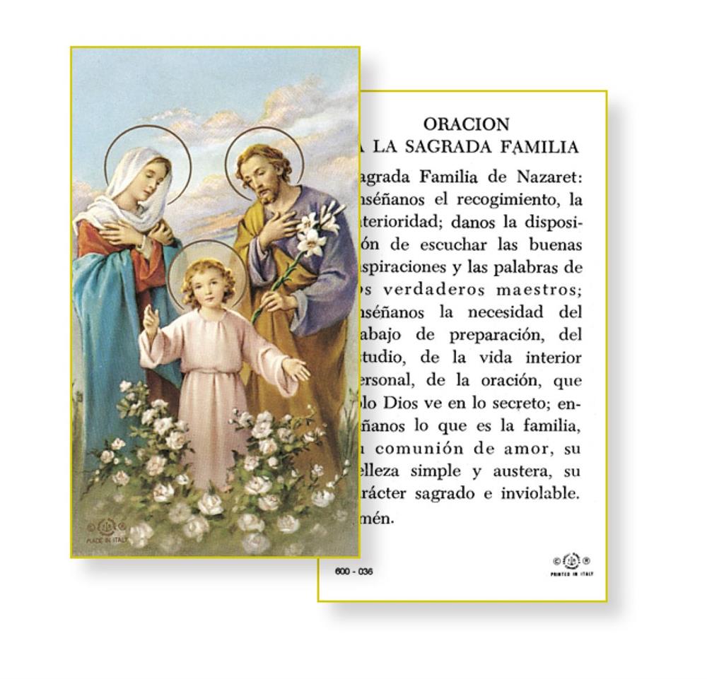 Oracion a la Sagrada Familia Spanish Paper Holy Cards, 100-Count Value Pack, # 2917