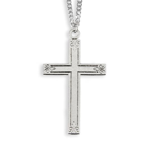 1 1/8" Pewter Cross ON 18" Chain # 29187