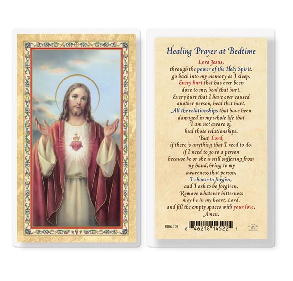 Healing Prayer at Bedtime Gold Stamped Laminated Holy Cards, 25-Count Value Pack # 29215