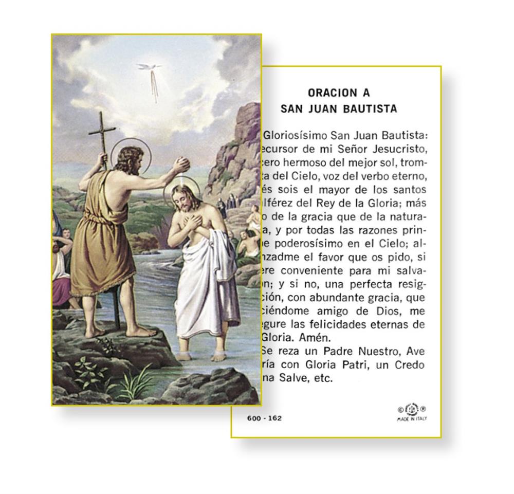 Oracion a San Juan Bautista Spanish Paper Holy Cards, 100-Count Value Pack, # 2935