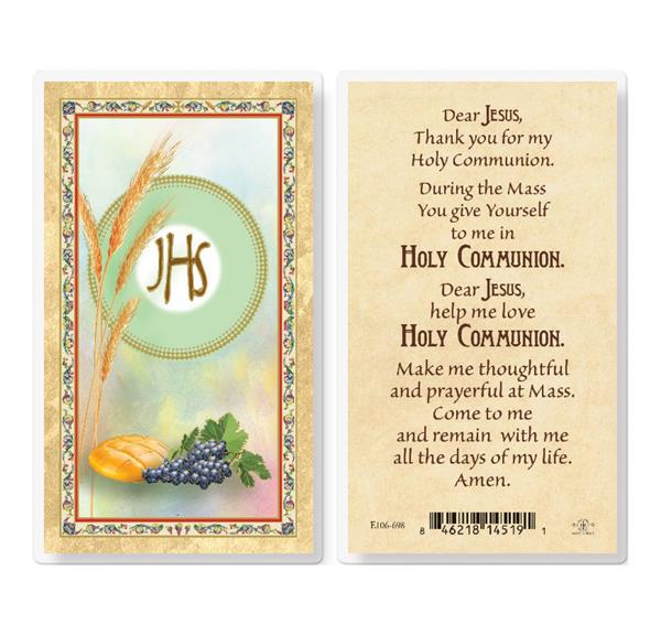First Communion Gold Stamped Laminated Holy Cards, 25-Count Value Pack # 29356