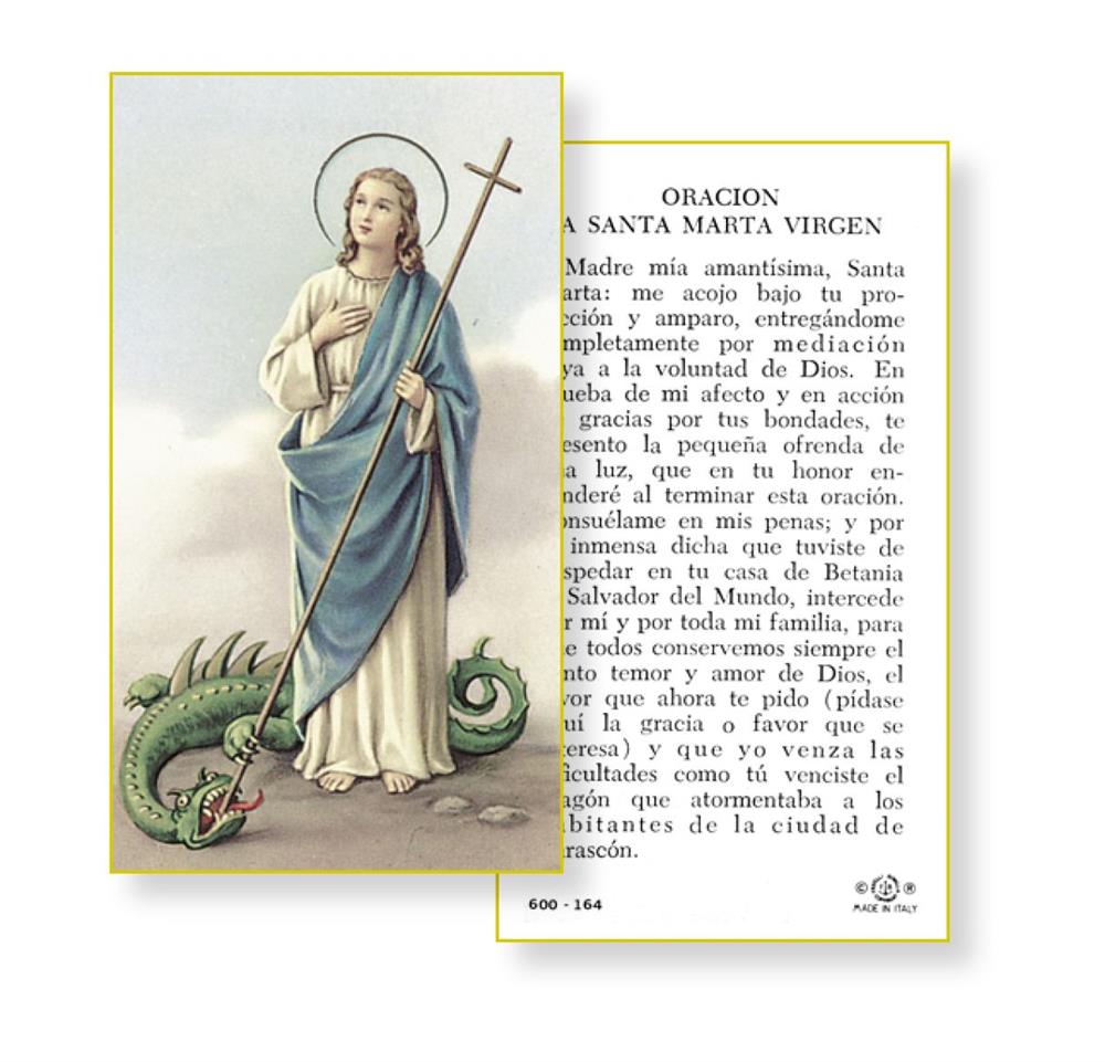 Oracion a Santa Marta Virgen Spanish Paper Holy Cards, 100-Count Value Pack, # 2942