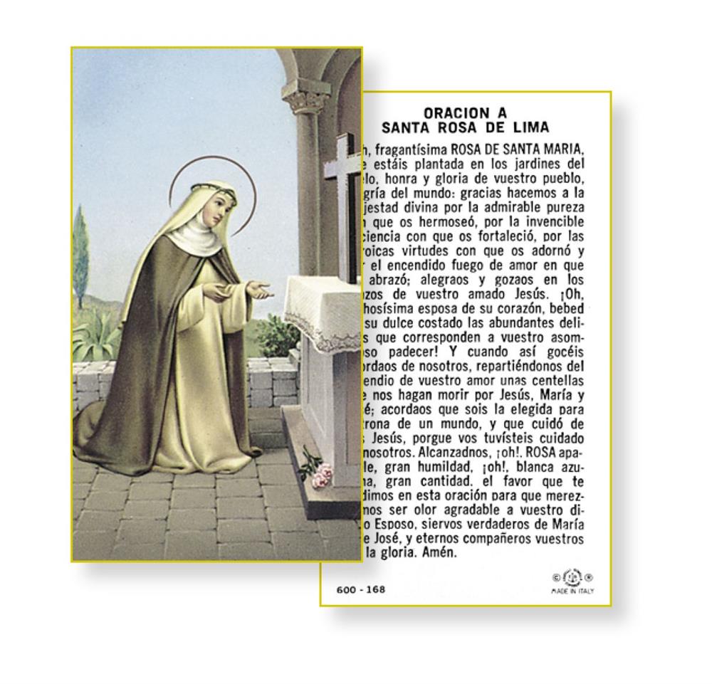 Oracion a Santa Rosa de Lima Spanish Paper Holy Cards, 100-Count Value Pack, # 2945