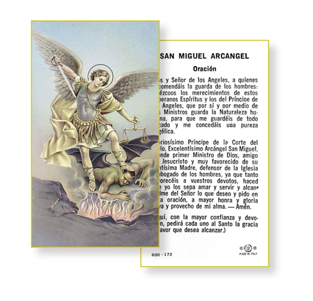 San Miguel Arcangel Oracion Spanish Paper Holy Cards, 100-Count Value Pack, # 2948