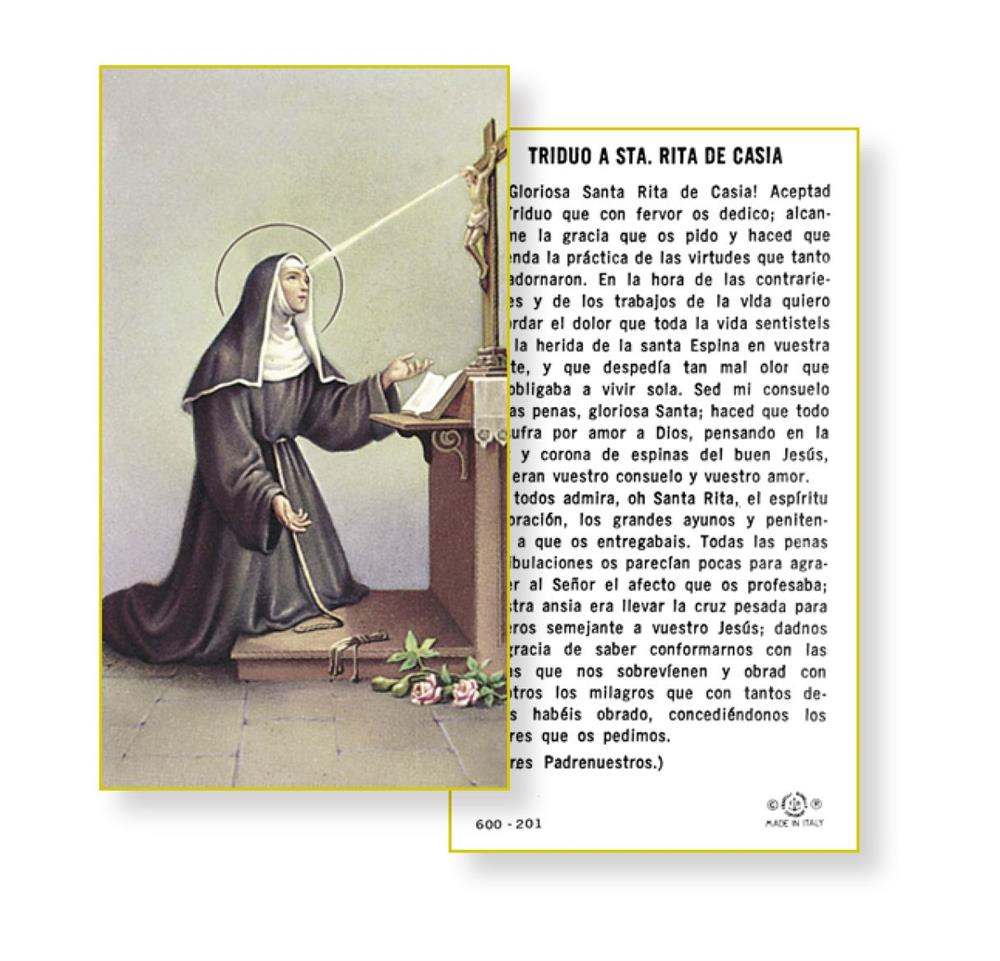 Triduo a Sta. Rita de Casia Spanish Paper Holy Cards, 100-Count Value Pack, # 2970
