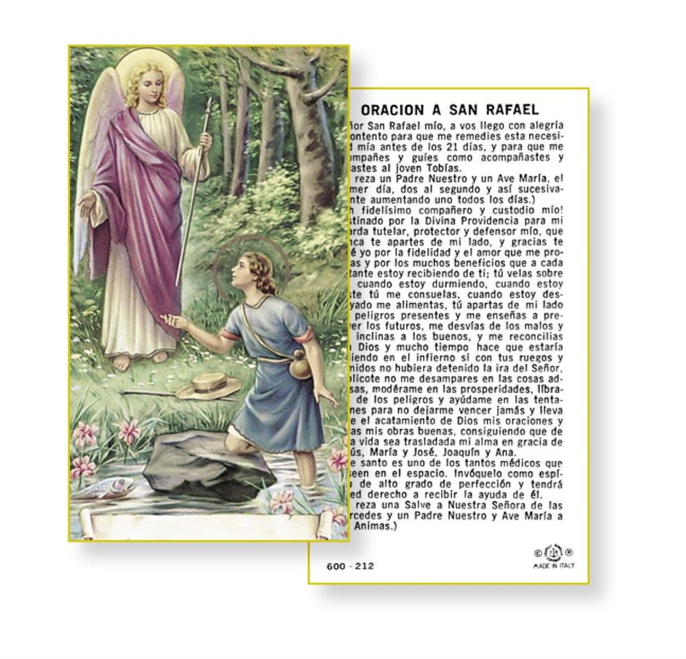 Oracion a San Rafael Spanish Paper Holy Cards, 100-Count Value Pack, # 2971