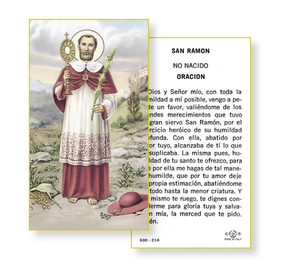 San Ramon No Nacido Oracion Spanish Paper Holy Cards, 100-Count Value Pack, # 2974