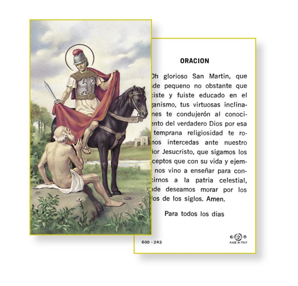 Oracion San Martin Caballero Spanish Paper Holy Cards, 100-Count Value Pack, # 2975