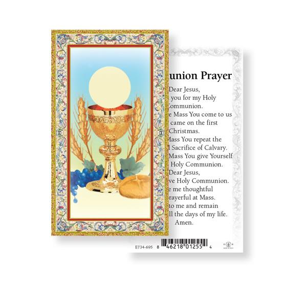 Communion Prayer Gold Stamped Paper Holy Cards, 100-Count Value Pack # 29767