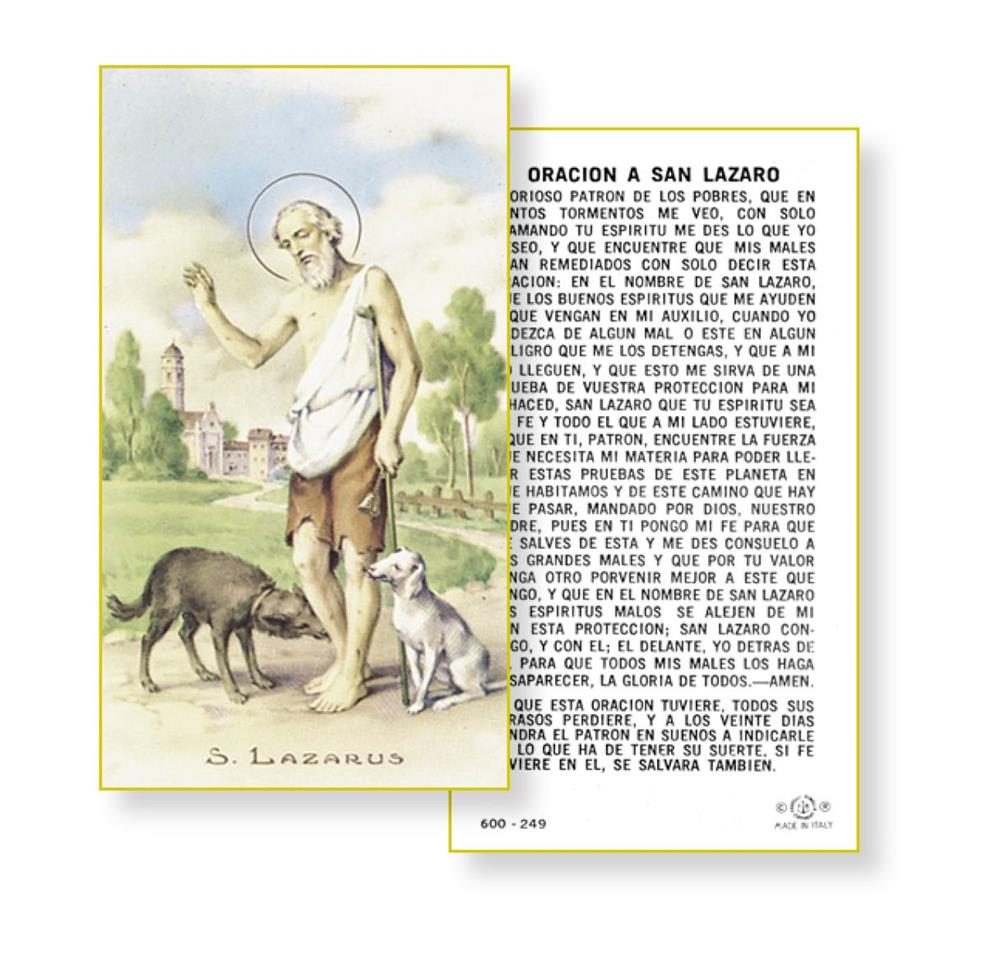 Oracion a San Lazaro Spanish Paper Holy Cards, 100-Count Value Pack, # 2977