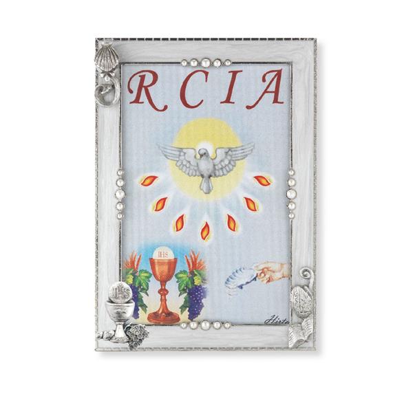 RCIA Pearlized Silver Plate 5"x7" Photo Frame # 29810