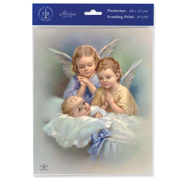 Guardian Angels with Baby in Crib 8"x10" Italian Prints, 3-Count Value Pack # 29902