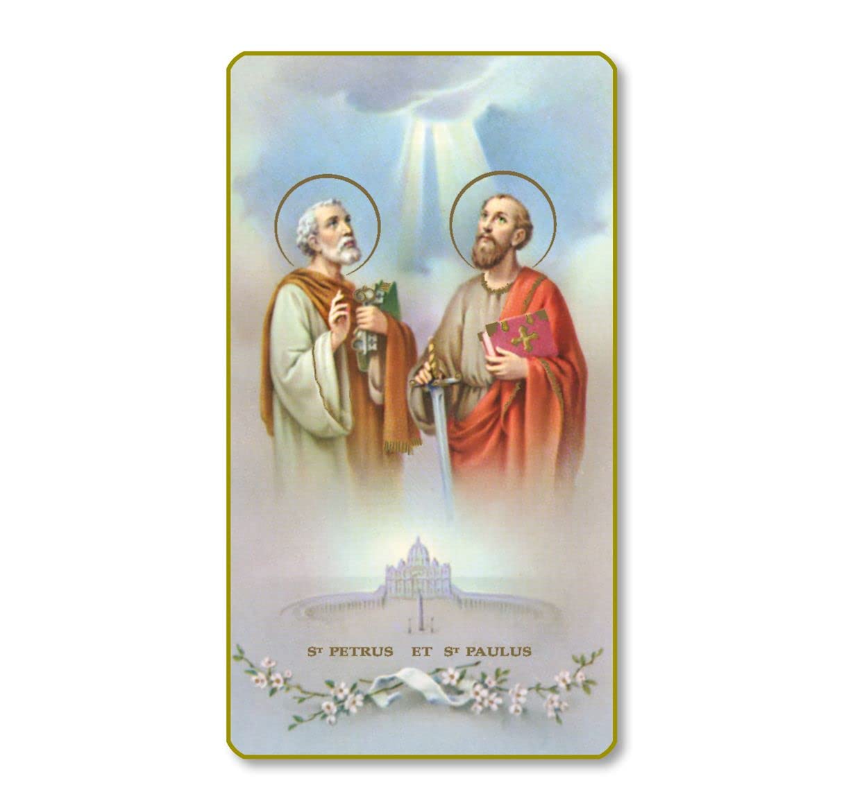 Sts. Peter and Paul Italian Paper Holy Cards, 2"x4", Blank Back, 100-Pack, # 6013