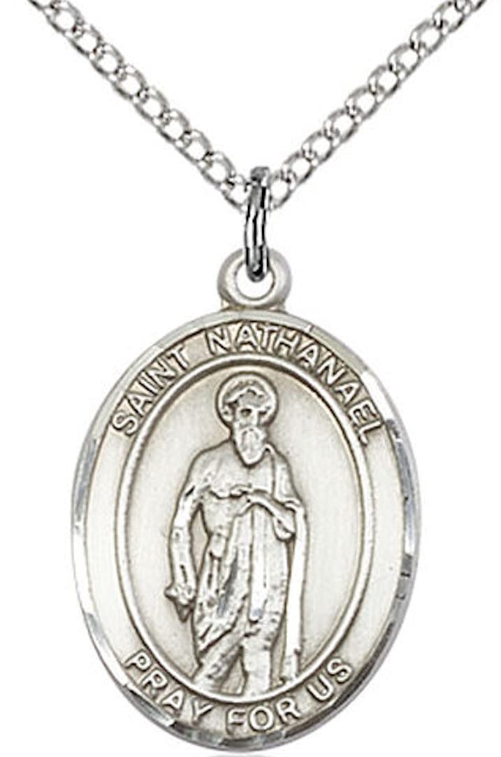 St. Nathanael Medal in Fine Pewter, 3/4" tall, Your Choice of Chain # 17165