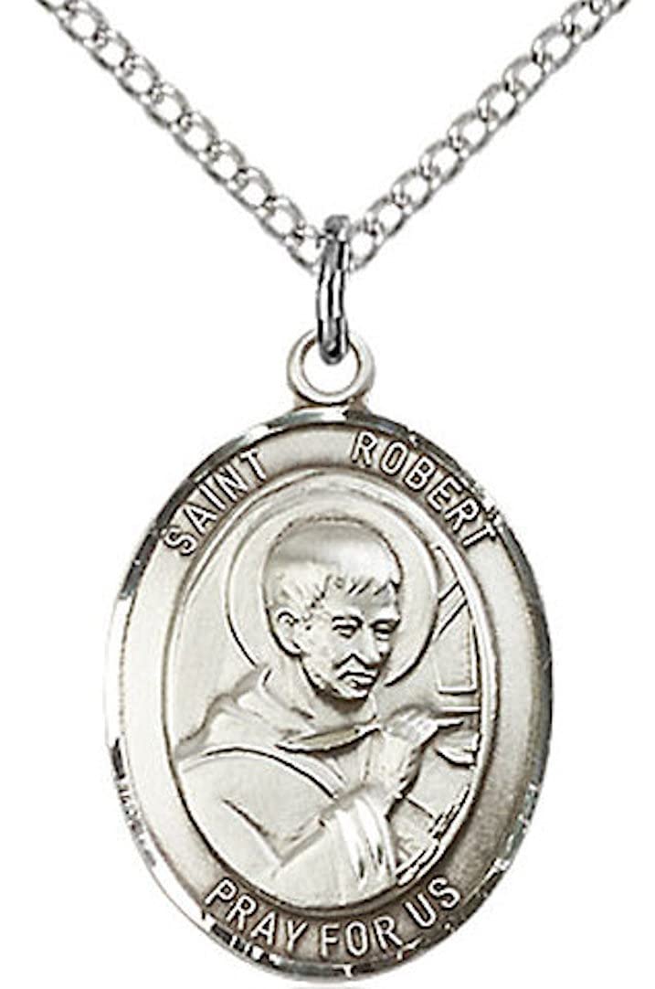 St. Robert Bellarmine Medal in Fine Pewter, 3/4" tall, Your Choice of Chain # 17222