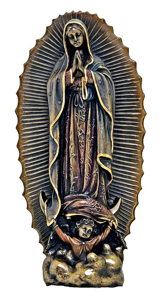 Guadalupe Bronzed Resin Statue 9", 92046