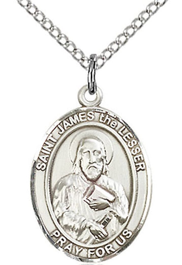 St. James the Lesser Medal in Fine Pewter, 3/4" tall, Your Choice of Chain # 17074