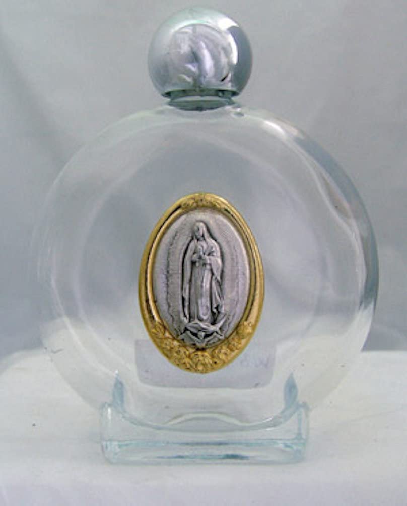 OL Guadalupe Glass Holy Water Bottles, 8 oz, 4.5", 3-Count Value Pack, # 56988