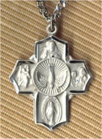 5-Way Medal Engraved Sterling, Your Choice of Chain, # 63248