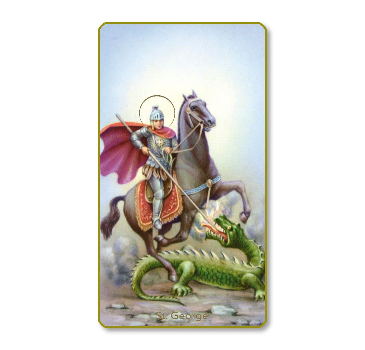 St. George Italian Paper Holy Cards, 2"x4", Blank Back, 100-Pack, # 6056