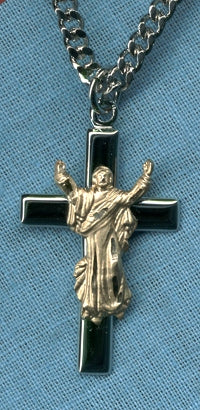 1-1/8" Risen Lord Crucifix, 14kt Gold Filled on Sterling Silver, Your Choice of Chain # 3153