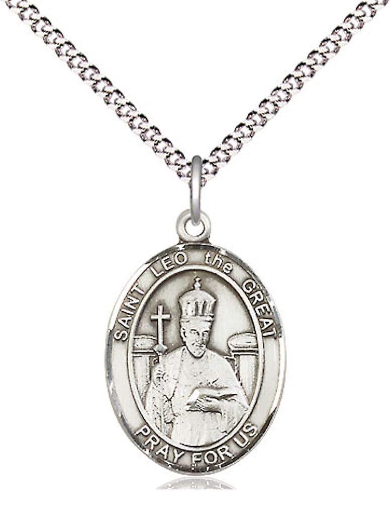 St. Leo the Great Medal in Fine Pewter, 3/4" tall, Your Choice of Chain, Rampart Catholic # 17124