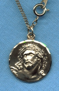 3/4" diameter Ecce Homo 14kt Gold Filled Medal, Your Choice of Chain # 3159