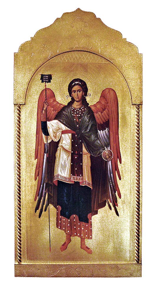 Archangel Gabriel Florentine plaque, 21 x 45", Made in Italy, # 21931