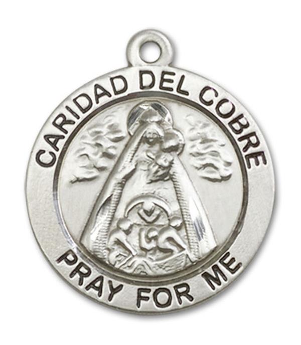 Our Lady of Caridad del Cobre Medal in Fine Pewter, 3/4", Your Choice of Chain, # 3405