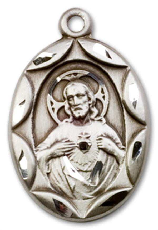 Scapular Medal in Fine Pewter, 15/16", Your Choice of Chain, # 3408