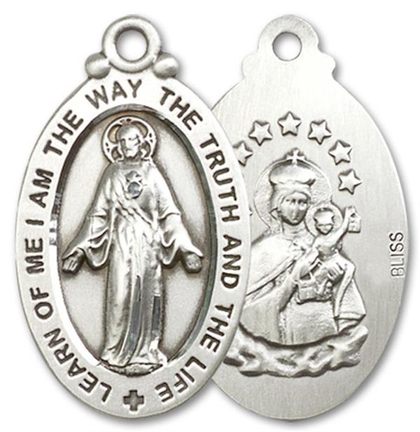 Scapular Medal in Fine Pewter, 1-1/8", Your Choice of Chain, # 3409