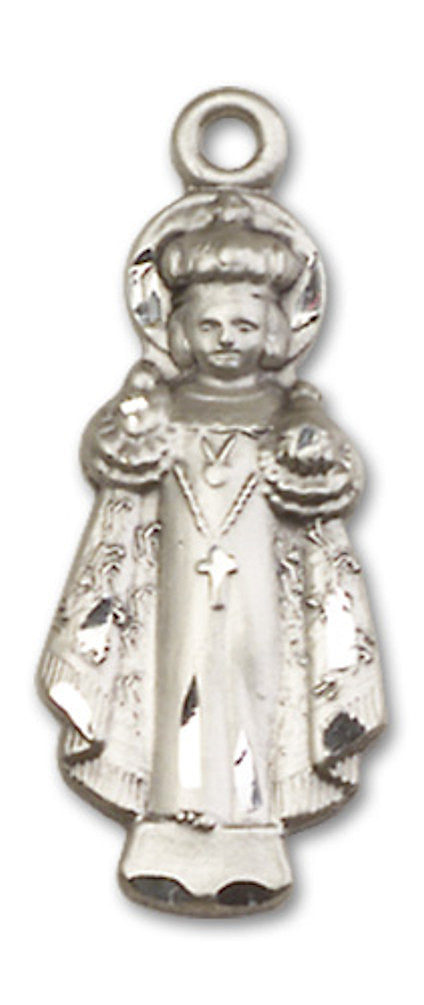 Infant of Prague Figure Medal in Fine Pewter, 7/8", Your Choice of Chain, # 3427