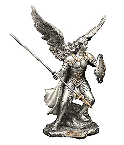 Archangel Raphael, Pewter Finish Resin, 9", 54244