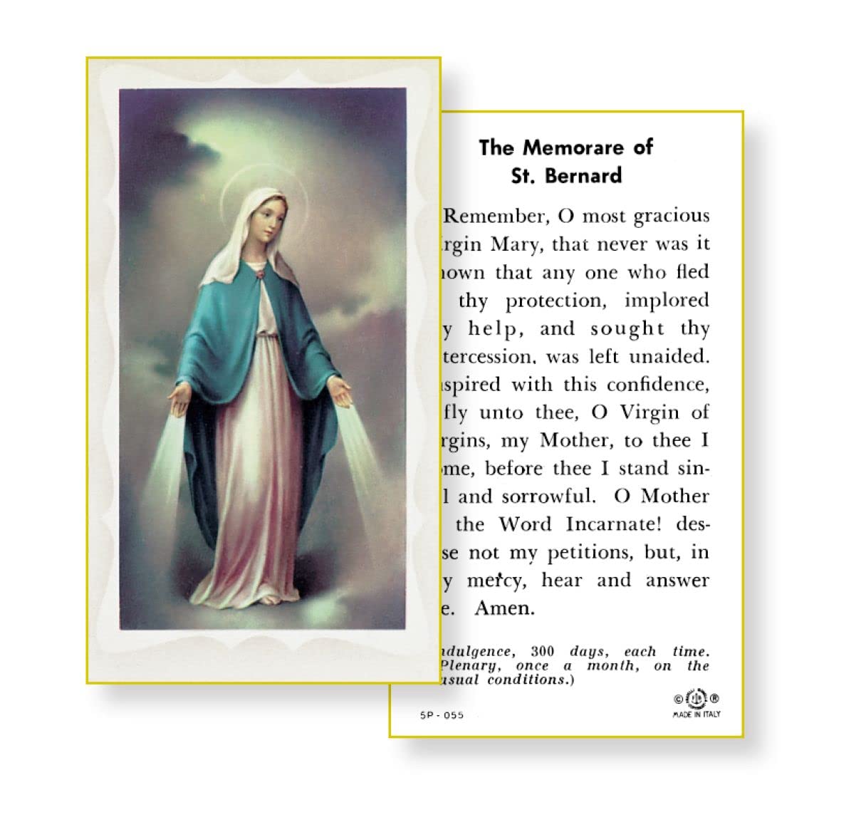MEMORARE OF ST. BERNARD Paper Holy Cards, 2"x4", 100-pack, # 5826